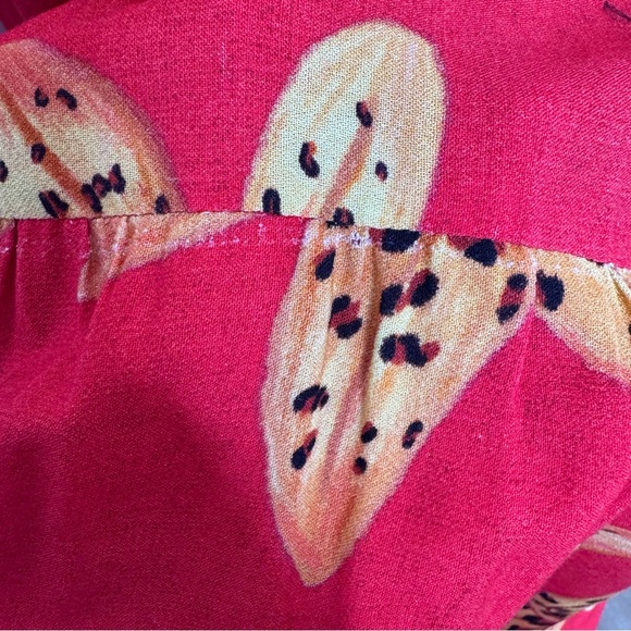 Anthropologie Farm Rio Red Floral Long Sleeve Dress Small - Picture 7 of 9